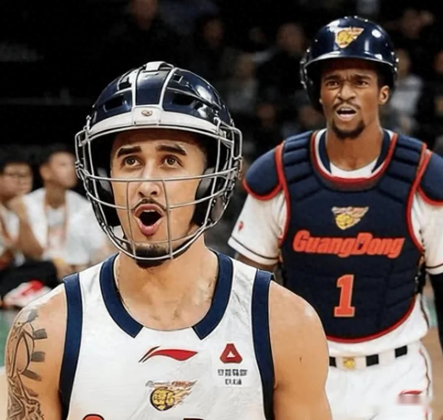  萨姆纳会玩！社媒P头盔直呼和奎因安全完赛，而广东全场4人受伤！